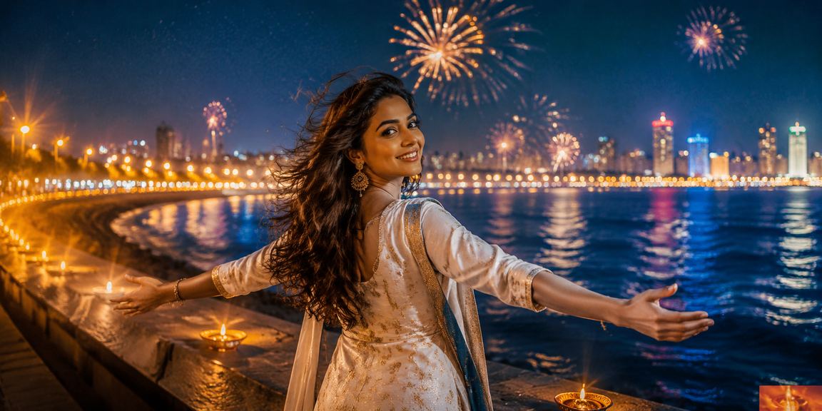 Luxury Mumbai Marine Drive view with VIP players enjoying bets